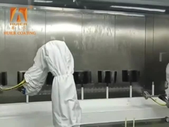 Linhas de pintura eletrostática automática com 5% de erro de uniformidade e 60% de utilização de tinta